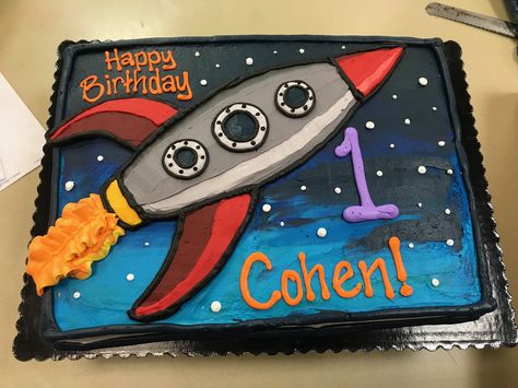 Rocket Ship Birthday Cake, Rocket Cakes For Boys, Rocket Cupcakes, Rocket Birthday Cake, Rocket Ship Cake, Ship Birthday Cake, Rocket Ship Cakes, Ship Cake, Rocket Cake