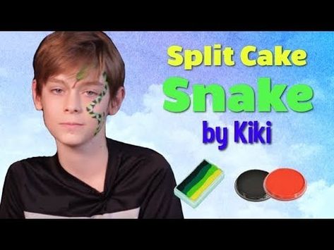 Learn how to paint an easy and quick split cake snake design with Kiki and Jack.Products used in the Video : TAG 1 Stroke Split Cakes - Snake (1.06 oz/30 gm)Wolfe Red Face Paints - Red 030Wolfe Black Face Paints - Black 010Flat brushes I hope you enjoy our videos! Please share it with your friends.Check out our channel Snake Face Paint, Snake Face, Baking Cakes Ideas, Black Face Paint, Split Cake, Cupcakes Decorating, Cake Baking Pans, Win Free Stuff, Face Paints