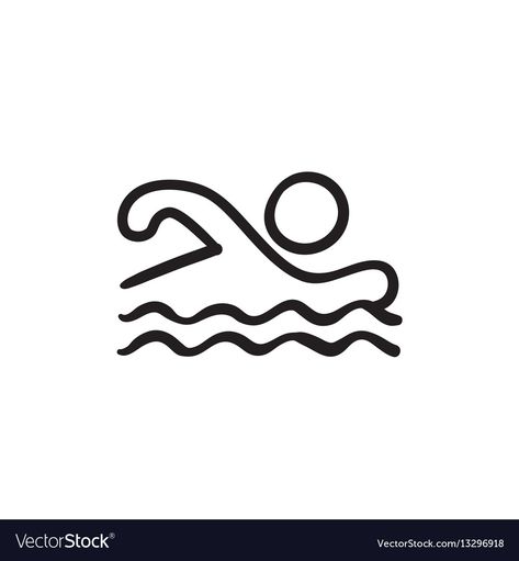 Swimming Drawing Easy, Swimmer Drawing, Swimming Sketch, Swimming Drawing, Infographic Website, Swimming Pictures, Sketch Icon, Learn To Swim, Vector Sketch