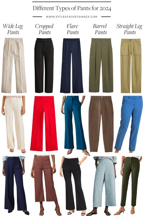 Different Types Of Pants, Popular Pants, Turkish Dress, Style At A Certain Age, Update Your Wardrobe, Type Of Pants, Work Pants, Fashion Pants, Different Types