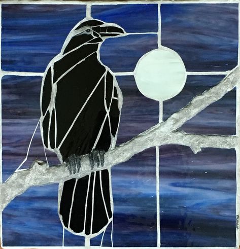 Raven Pattern, Glass Art Mosaic, Mosaic Birds, Raven Art, Concrete Sculpture, Vis Dev, Stained Glass Birds, Crows Ravens, Art Mosaic