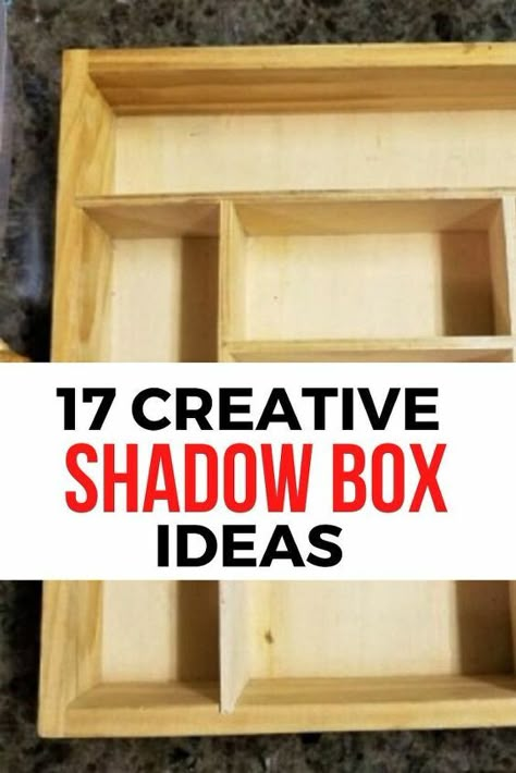 Ideas For Shadow Boxes, Configuration Boxes Diy, Diy Shadow Box Shelves, Shadow Box Frames Ideas Creative, Easy Diy Shadow Box Ideas, Large Shadow Box Ideas, Diy Wedding Frame Gift, Shadow Box Picture Ideas, How To Make Shadow Boxes