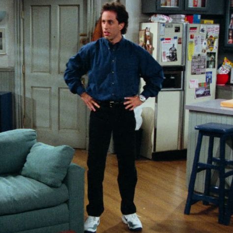 #seinfeld #kramer #jerryseinfeld #elainbenes #elaine #georgecostanza #90s #sitcom #seinfeldicon #icon Jerry Seinfeld Outfits, Seinfeld Outfits, Seinfeld Characters, Seinfeld Kramer, Norm Core, Neat Clothes, 90s Fashion Men, Jerry Seinfeld, Outfit 90s