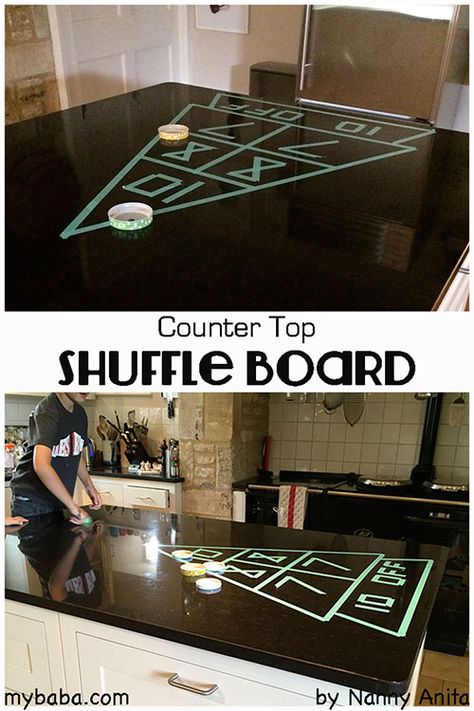 Shuffleboard Diy, Diy Shuffleboard, Elderly Games, Barn Loft Ideas, Xmas Activities, Things To Do Inside, Activities Director, Diy Counter, Senior Living Activities