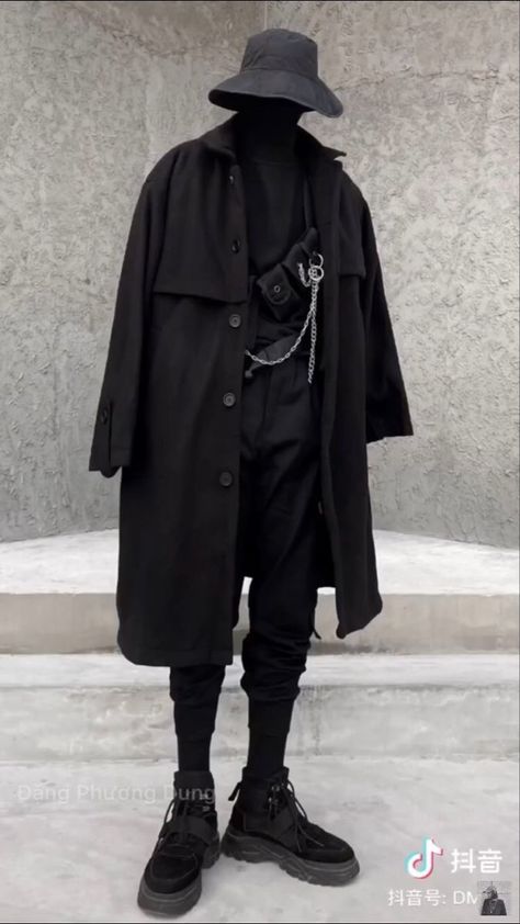 Steampunk Casual Outfits, Techwear Men, Black Outfit Men, Techwear Outfits, Techwear Fashion, Dark Outfits, Streetwear Men Outfits, Tomboy Fashion, Dark Fashion