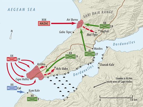 The Gallipoli campaign: the Allies try to invade Turkey Gallipoli Campaign, Military Tactics, Naval Force, Anzac Day, Europe Map, Historical Maps, British History, World History, Military History