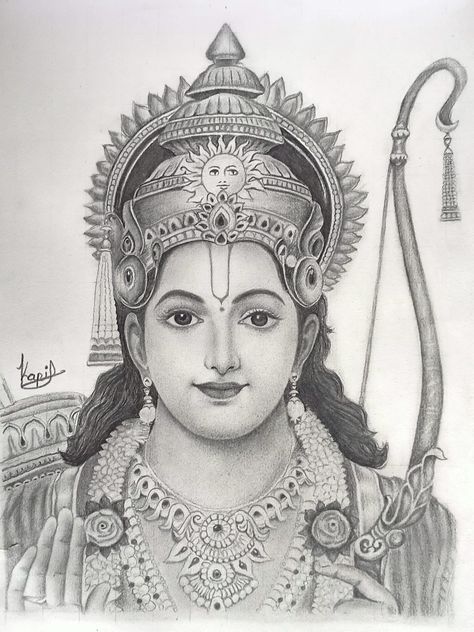 It is the sketch of indian god shree ram. Shree Ram Pencil Sketch, Shree Ram Sketch, Ram Sketch, Best Sketches, Ram Ji Photo, Face Art Drawing, Pencil Sketches Easy, Butterfly Art Drawing, Sketch Images