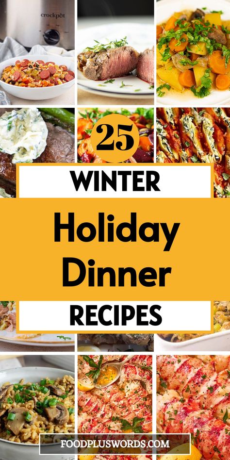 Get ready to impress your guests with these fantastic Holiday Dinner Ideas! From quick and easy dishes to unique and festive recipes, this list has it all. Wow your friends and family with a delicious winter holiday dinner that everyone will love. Whether you're hosting a Christmas party or planning a cozy Christmas Eve dinner, these Christmas Dinner Recipe Ideas are perfect for the occasion.  | Ideas For Christmas Dinner | Christmas Eve Dinner Menu | Xmas Dinner | Holiday Supper Ideas, Quick Christmas Eve Dinner Ideas, Small Christmas Eve Dinner Ideas, Festive Dinner Ideas, Xmas Eve Dinner Ideas, Winter Dinner Party Menu Ideas, Christmas Dinner Recipes Main, December Dinner Ideas, Christmas Dinner Recipe Ideas