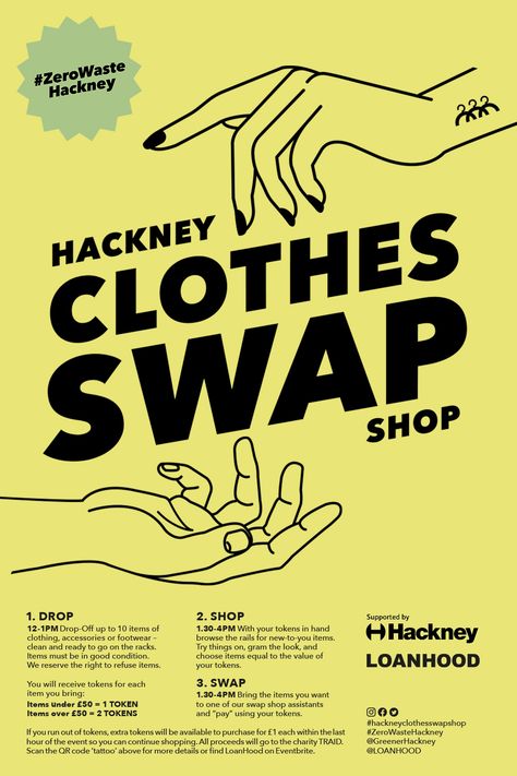 Thrift Shop Flyer Design, Clothes Swap Poster, Thrifting Poster, Thrift Poster, Store Flyers, Swap Shop, Clothes Swap, Clothing Swap, Sutton Coldfield