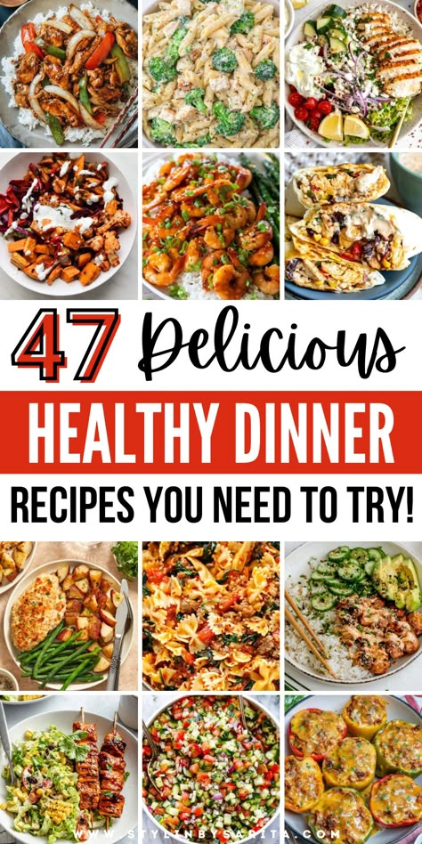 healthy dinner recipes Weekly Easy Dinner Ideas, Easy Dinner Recipes For Family Healthy Cheap, Week Day Dinners Easy Healthy, Healthy Ish Dinner Recipes, Easy And Healthy Recipes For Dinner, Different Meals Same Ingredients, Healthy Meal Dinner Ideas, Healthily Dinner Meals, Dinner Recipes Cheap Healthy