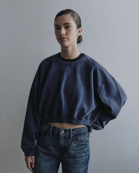 Winter essential: soft, warm, and made to last.⁠ ⁠ ⁠ #NOENDDENIM #LOSANGELES #AMERICANMADE Clothes Street Style, Culture Clothes, Denim Sweatshirt, Culture Clothing, Classic Sweatshirt, Stocking Fillers For Her, Gifts For New Mums, Cropped Sweatshirt, Pearl Jewellery Earrings