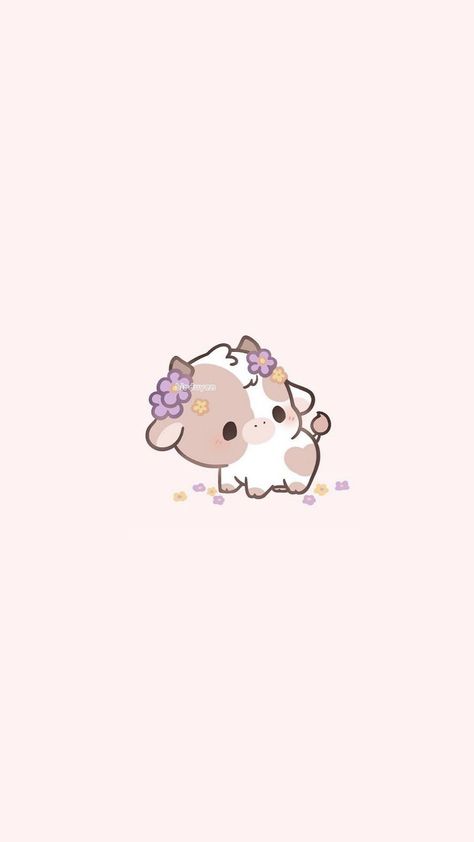 Aesthetic Cows Wallpaper, Cute Cows Aesthetic Cartoon, Mini Cow Wallpaper, Cute Cow Iphone Wallpaper, Cute Wallpapers Animals Kawaii, Cute Animals Aesthetic Cartoon, Cute Animated Animals Wallpaper, Cute Wallpapers Animals Cartoon, Cute Cartoon Animal Wallpapers