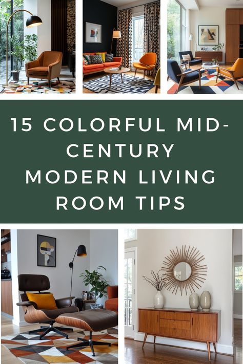 See exactly how to combine mid-century modern living rooms with colorful decor pieces to give more character to MCM design. Mid Century Modern Jewel Tones, Mcm Decorating Ideas, Mid Century Minimalist Living Room, Modern Mid Century Living Room, Orange Leather Sofas, Mid Century Living Room Decor, Mid Century Modern Eclectic, Midcentury Modern Decor, Mid Century Modern Blue