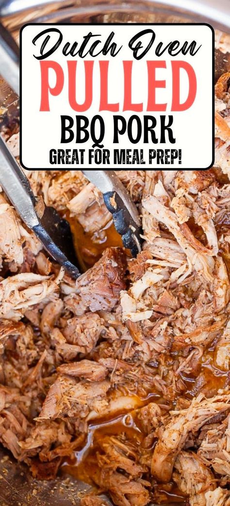 Slow-cooked to perfection with a smoky spice rub and covered in your favorite BBQ sauce, this juicy and tender Dutch Oven BBQ Pulled Pork is the ultimate comfort food. Whether you’re hosting a backyard barbecue or need a high protein option for meal prep, this tender pulled pork with BBQ sauce is a win! Use it on tacos, lettuce wraps, nachos, rice bowls, or baked potatoes! Oven Baked Pulled Pork, Pulled Pork Rub Recipe, Pulled Pork With Bbq Sauce, Baked Pulled Pork, Dutch Oven Pulled Pork, Pulled Pork Oven Recipe, Barbeque Pulled Pork, Pulled Pork Tenderloin, Slow Cooker Bbq Pulled Pork