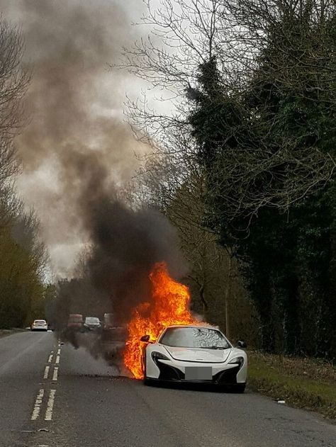 Shocking moment £215,000 McLaren supercar goes up in flames on busy road as driver flees - Mirror Online Car On Fire, Album Artwork Cover Art, F1 Wallpaper Hd, Jdm Wallpaper, Street Racing Cars, Street Racing, Pretty Cars, Car Drawings, My Dream Car