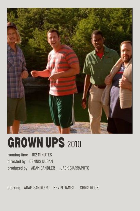 Grown Ups Movie, Adam Sandler Movies, Kevin James, Polaroid Poster, Chris Rock, Adam Sandler, Grown Ups, Good Movies To Watch, Movies Showing