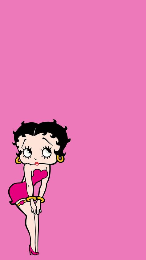 Betty Boop Red Aesthetic, Betty Boo Wallpapers, Aesthetic Iphone Wallpaper Girly, Betty Boop Wallpapers Vintage, Pink Cartoon Characters, Girly Phone Wallpapers, Hot Pink Painting, Betty Boop Y2k, Betty Boop Wallpapers