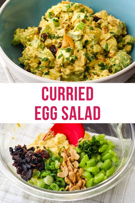 Curry Egg Salad Recipe, Recipes Using Duck Eggs, Boiled Egg Breakfast Ideas, Curried Egg Salad Recipe, Curried Egg Salad, Curry Egg Salad, Greek Yogurt Eggs, Curry Spice, Boiled Egg Recipes