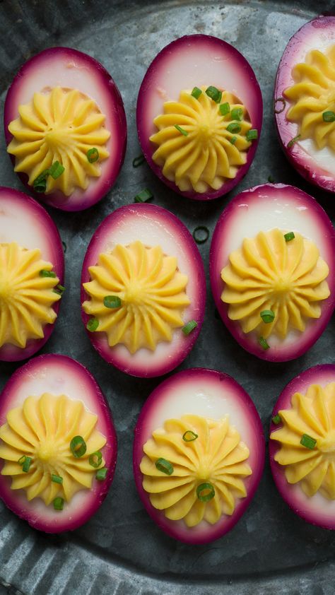 Pickled Deviled Eggs — Amanda Frederickson Pickled Deviled Eggs, Devil Eggs, Halloween Deviled Eggs, Thanksgiving Deviled Eggs, Devilled Eggs Recipe Best, Deviled Eggs Recipe Classic, Devilled Eggs, Avocado Deviled Eggs, Best Deviled Eggs