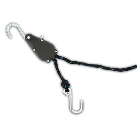 SKU 33141525- Erickson 01801 Tite Rope Strap is 3/8" x 8' long and has a maximum load capacity of 250 pounds. Erickson's Tite Rope Strap is the answer to all your tie down needs for work or play. The Patented design and rugged construction lets you secure a wide variety of loads quickly and easily using rope rather than webbing. The Erickson Tite Rope strap obsoletes standard tie-down methods such as ropes that require difficult knots that slip and elastic cords that stretch, snap back and break. With Erickson Tite Rope tie-downs you never have to worry about stretching, snapping back or loosening. Your load stays secure because the rope stays locked in place with every pull until you release it by pushing the convenient thumb lever. Erickson Manufacturing has been providing Tie-Down Strap