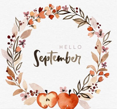 Bullet Journal September, Birthday Verses, Hello September, September Birthday, Fall Watercolor, Fall Prints, Paint Print, Chalkboard Art, Fall Cards