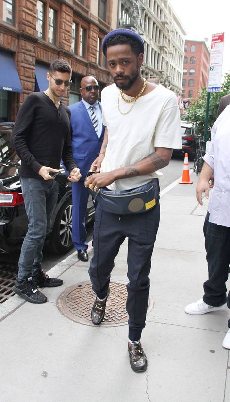 Red Adidas Tracksuit, Studded Leather Vest, Lakeith Stanfield, Estilo Real, Black Tuxedo, New York Style, Red Adidas, Black Men Fashion, British Vogue