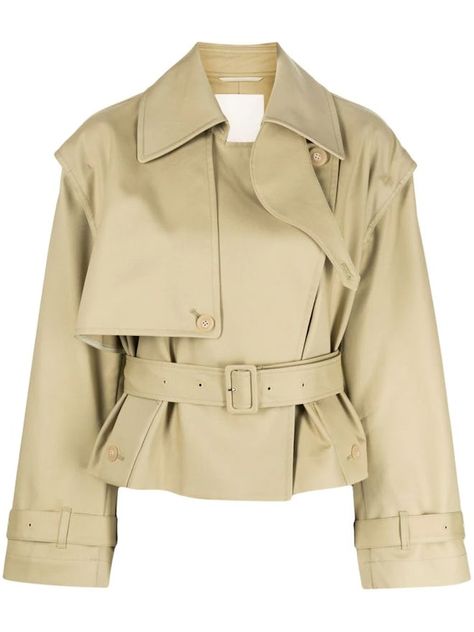 Trend Coat, Cropped Trench Coat, Classic Trench Coat, White Jacket, High Waisted Trousers, Size Clothing, Fashion Inspo Outfits, Double Breasted, Open Back