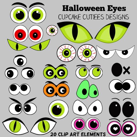 Eyes For Halloween, Eyes Clipart, Moldes Halloween, Postres Halloween, Imprimibles Halloween, Spooky Eyes, Halloween Rocks, Halloween Eyes, Cartoon Eyes