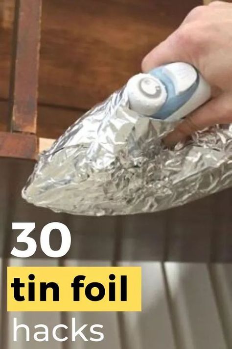 Easy and simple life hack ideas that every girl should know using tin foil. Cheap and easy home decor ideas on a budget. These useful aluminum foil hacks using an every day item make organization and cleaning easy and simple. #hometalk #tinfoilcrafts #tinfoilhacks Organization And Cleaning, Easy Home Decor Ideas, Diy Foil, Cool Wood Projects, Diy Storage Cabinets, Tin Foil, Simple Life Hacks, Repurposed Furniture Diy, Diy Storage Furniture