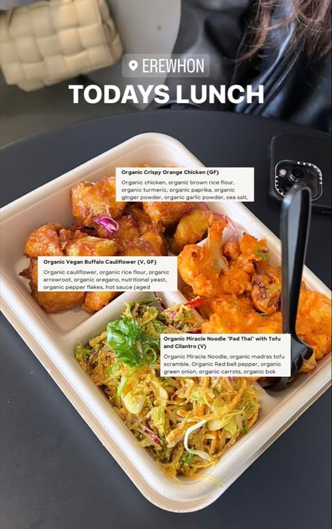 Erewhon Meals, Erewhon Aesthetic Food, Erewhon Food, Erewhon Smoothie Recipes, Erewhon Recipes, Erewhon Cauliflower, Erewhon Buffalo Cauliflower Recipe, Erewhon Sushi Sandwich, Healthy College Meals