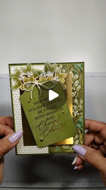 Karen Ksenzakovic/Creative Stamping Designs on Instagram: "A fun fold Christmas card featuring the Stampin' Up! Greetings of the Season bundle, Stampin' Up! Golden Greenery Bundle along with the Season of Green & Gold DSP, Graceful Greenery Vellum and Gold Foil paper. Details on my blog. Link in bio. #stampinup #creativestampingdesigns #papercrafting #diy #diycards #stampinupdemonstrator #cardmaking #funfoldcards #christmascards #stampinupblogger #papercrafter #cardmakingtutorial #homemadecards #cardsofinstagram #metime #momescape #makeitdontbuyit #creativeoutlet #getcreative #cardmakingideas #myhobby #getcrafty #stressrelief #nonakedenvelopes #handmadecards #cardmakingsupplies #lovewhatyoudo #sharewhatyoulove" Graceful Greenery Vellum Cards, Stampin Up Green And Gold, Stampin Up Season Of Green And Gold Dsp, Season Of Green & Gold Stampin Up Cards, Season Of Green And Gold Cards, Stampin Up Seasons Of Green And Gold, Season Of Green And Gold Stampin Up Cards, Greetings Of The Season Stampin Up Cards, Seasons Of Green And Gold Cards