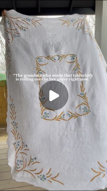 Folkstead on Instagram: "The ‘Tablecloth Preservation Society’ trolls are alive & well 😆
•
Every time I post a video, I get comments telling me what a horrible person I am for “destroying” vintage tablecloths. If you have a family heirloom that you love using as a tablecloth, that’s fabulous! I have some that I use that way & treasure as well. In most cases though, the ones I’m turning into dresses aren’t treasured heirlooms. Maybe they were at one point, but they’ve been separated from their people & their history. In each piece I make, I attempt to honor the original maker, anonymous though they may be, by creating something new that will be enjoyed for a long time to come 🫶
•
#grandma #grandmalove #upcycling #upcycled #upcycledclothing #upcycle #tableclothdress #vintagetablecloth #vin Tablecloth Upcycle, Tablecloth Ideas, Vintage Tablecloths, Family Heirloom, Linen Tablecloth, Upcycle Clothes, Tablecloths, A Video, That Way