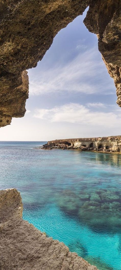 Sea cave at Ayia Napa, Chipre Sea Cave, Beach Sunset Wallpaper, Ayia Napa, Ocean Vibes, Sunset Wallpaper, Holiday Pictures, Dream Holiday, Summer Dream, City Aesthetic