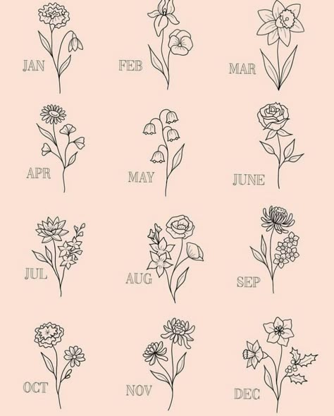 Sister Birth Flower Tattoo, October And August Birth Flower Tattoo, November Birthday Tattoo Ideas, November Tattoo Ideas Birth Month, Birth Flower Tattoos April, April Birthday Tattoo Ideas, October Birth Tattoo, Claire Tattoo, April Flower Tattoo