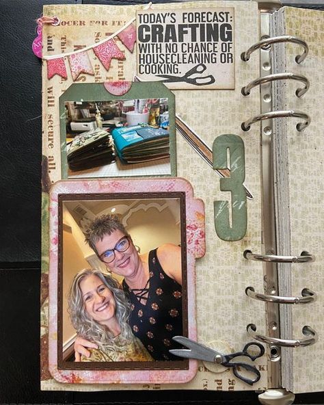 Annette Green on Instagram: "Are you following along in my Weekly series on YouTube? I’m making a scrapbook page documenting every week of 2023 with a video walk-through. This week is a crop I attended and I share this fun little swing clip idea. Hope you can check it out. #elizabethcraftdesigns #planneressentials #weekbyweek #documentyourlife" Annette Green Planner, Making A Scrapbook, 2023 Weekly Planner, Green Planner, Annette Green, Ring Planners, Planner Essential, Elizabeth Craft Designs, Elizabeth Craft