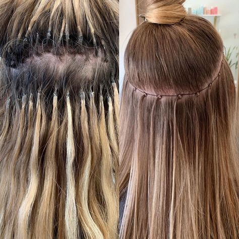 Hair Extensions Dayton Ohio on Instagram: “👈🏼left not my work 👉🏼right my work - The extensions on the left are individual i-tip extensions that I removed from my clients hair. When…” Ktip Extensions Before And After, Burgundy Lace Front Wig, Permanent Hair Extensions, Rooted Blonde, Cheap Hair Extensions, Best Human Hair Extensions, Fusion Hair Extensions, Straight Human Hair Bundles, Types Of Hair Extensions