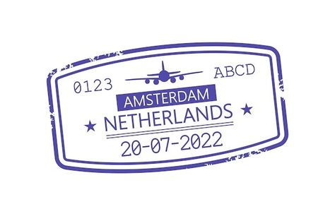 Visa Stamp, Visa Approved Stamp, Travel Stamps Free Printable, Vintage Travel Stamp, Netherlands Stamp, Passport Stamps, Amsterdam Netherlands, Summer Scrapbook, Travel Stickers