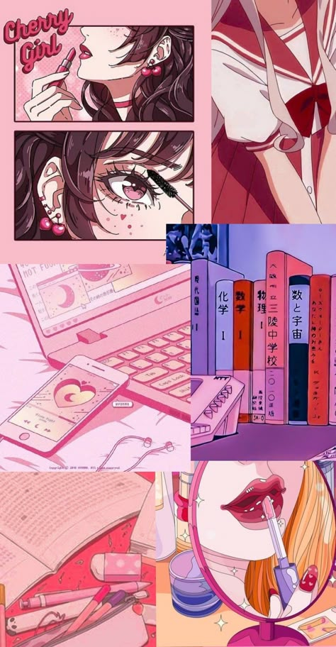 wallpaper 🩷 Anime Pink Wallpaper Aesthetic, Kawaii Wallpaper Desktop Pink, Anime Ipad Wallpaper Aesthetic, Hyper Pop Wallpaper, Kawaii Pink Wallpaper Anime, Harajuku Aesthetic Wallpaper, Ipad Wallpaper Pink Aesthetic, Retro Anime Aesthetic Wallpaper, Pink Anime Background