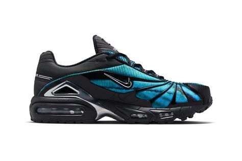 Skepta Nike Air Max Tailwind 5 Chrome Blue CQ8714-001 | HYPEBEAST Skepta Air Max Tailwind, Nike Skepta, Nike Air Max Tailwind, Nike Air Tailwind, Nike Vapor Max, V Black, Mode Shoes, Vapor Max, Black Chrome