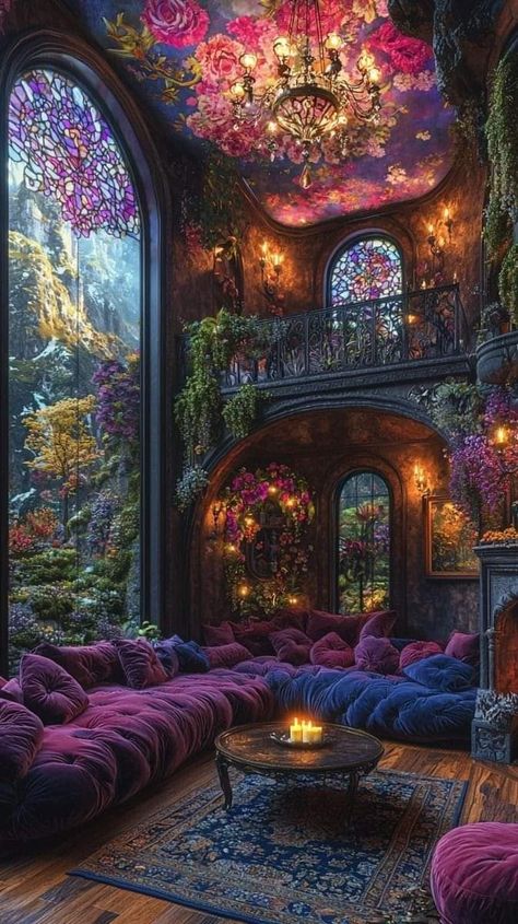 Cottagecore Mansion Interior, Ethereal Home Aesthetic, Fantasy Home Interior, Ethereal House, Fairytale House Interior, Fantasy Interior Design, Fantasy House Interior, Space Elf, Fairytale Home