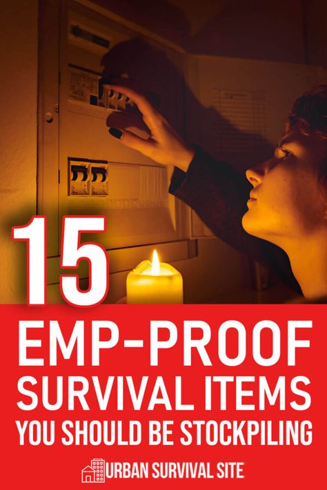 15 EMP-Proof Survival Items You Should Be Stockpiling Emergency Preparedness Kit List, Survival Prepping Diy, Survival Skills Emergency Preparedness, Emergency Prepardness, Survival Books, Doomsday Prepping, Survival Items, Survival Skills Life Hacks, Emergency Preparedness Kit