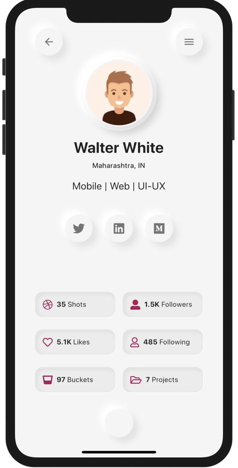Neumorphic Portfolio Design built with Flutter Source Code, Mobile Web, User Interface Design, Interface Design, User Interface, Portfolio Design, The List, Read More, Portfolio