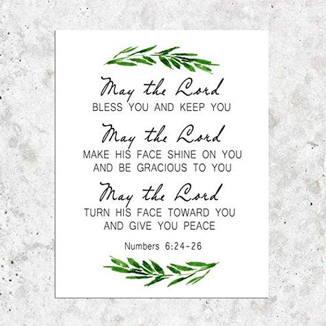 Numbers 6:24-26 May the Lord Bless You and Keep You Scripture Art Greenery Bible Verse Wall Art Bible Verse Prints 8 x 10 Inches Shimmer Art Paper Unframed: Amazon.ca: Handmade Numbers 6:24-26 Bible Verses, The Lord Bless You And Keep You Sign, Numbers Scripture, Numbers 6:24-26, Numbers 6 24 26 Scripture Art, Book Of Numbers, Bible Quotes Images, Verse Wall Art, Art Bible