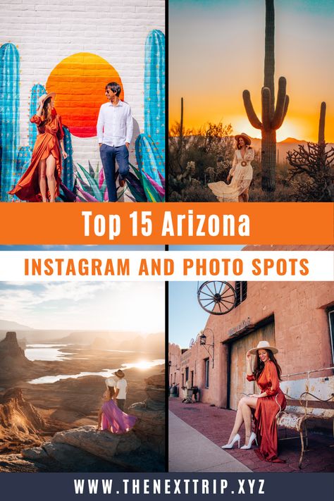 Top 15 Arizona Photo Spots for Instagram | The Next Trip Arizona Ig Pictures, Phoenix Arizona Picture Ideas, Sedona Photography Spots, Arizona Photoshoot Ideas, Arizona Instagram Pictures, Arizona Picture Ideas, Arizona Lakes, Palm Tree Pictures, Arizona Trip