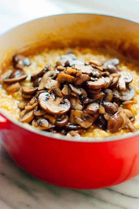 Mushroom Brown Rice, Brown Rice Risotto, Baked Brown Rice, Rice Risotto, Mushroom Cookies, Mushroom Brown, Mushroom Risotto, Creamy Mushrooms, Risotto Recipes