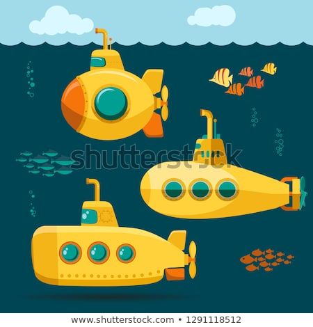 Submarine Concept Art, Fantasy Submarine, Submarine Concept, Cartoon Submarine, Submarine Drawing, Yellow Submarine Art, Cartoon Style, Beatles Yellow, 동화 삽화