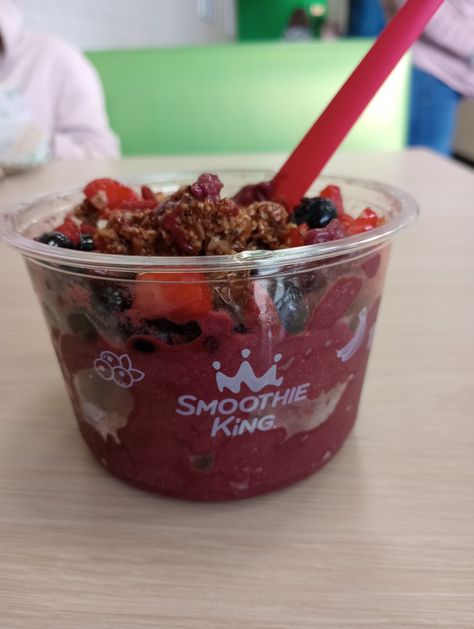 #acaibowl #smoothie #smoothieking #aesthetic #fruitbowl #fruit #acai Smoothie King Acai Bowl, Smoothie King, Acai Smoothie, Fruit Bowl, Acai Bowl, Healthy Food, Random Stuff, Smoothie, Healthy Recipes