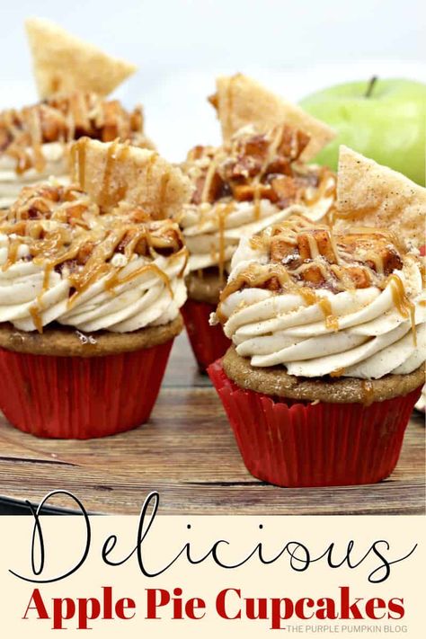 Cupcakes With Box Cake, Cinnamon Crackers, Spiced Cupcakes, Sugar Pie Crust, Caramel Apple Cupcakes, Apple Pie Cupcakes, Cinnamon Pie, Cinnamon Buttercream, Apple Cupcakes