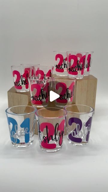 Nancy Daughtrey Church on Instagram: "Thanks for shopping with us! Happy 21st Birthday! 🎂🎂🎂#21stbirthday #21shotglasses #custombirthdaypartyfavors #bachelorparty #personalizedshotglasses #birthdaybashdecor #legalaf #finallylegal #since2003 #customgiftideas #customshotglasses #personalizedshotglasses #personalizedgifts  #giftsforher #customshotglass  #personalizedshotglass #personalizedshot #girlstripshotglasses #girlstrip2024 #bacheloretteparty #girlsnightout #girlsnightin #girltripsarethebesttrips https://littlebumblebestudio.etsy.com/listing/1674673870" Shot Glasses Diy, 21st Birthday Party Favors, Birthday Shot Glasses, Custom Shot Glasses, Birthday Shots, 21st Birthday Party, 21st Party, Happy 21st Birthday, Birthday Party 21