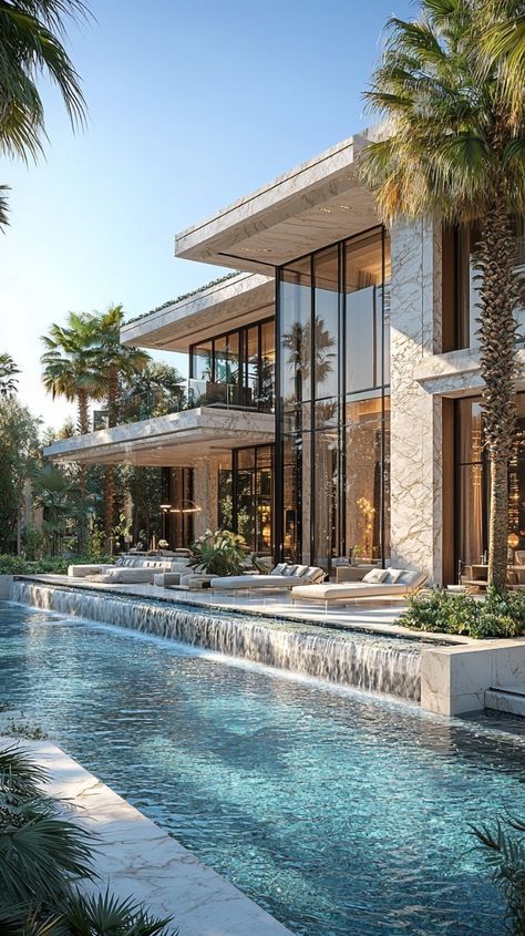 #homedecor, #interiordesign, #homedesign, #decor inspiration Home Inspiration Outside, Luxury Custom Homes, Fancy Pools, Pool Texture, Castle House Modern, Mansion Pool, Old Money Interior Design, Old Money Interior, Big Beautiful Houses